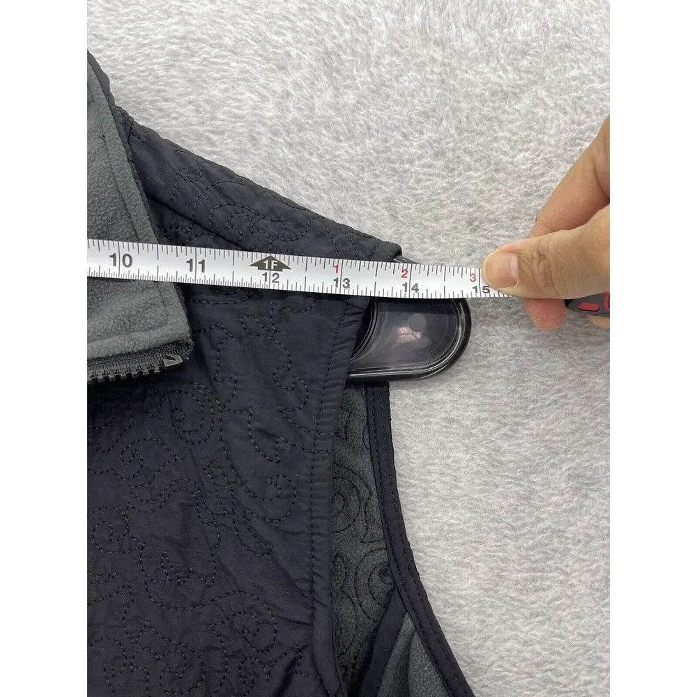 Lucy Women's Vest Black Quilted Full Zip Size Small Lined Fleece - Image 7