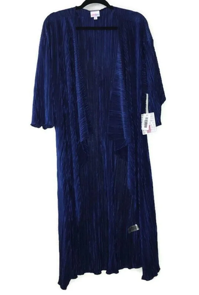 LuLaRoe Shirley Cardigan Open Front Solid Royal Blue Accordion Shirley Sz M NWT - Image 9