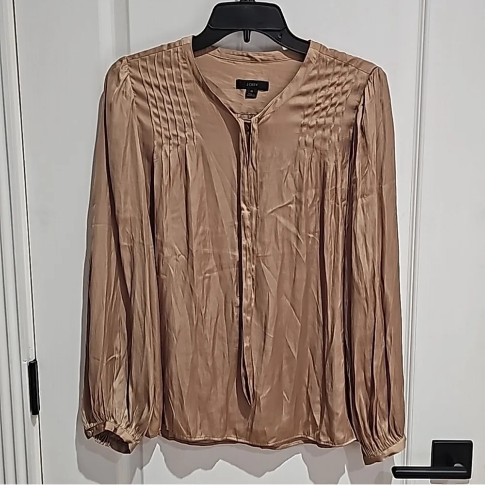 J. Crew Gold Silk Like Layering Blouse - Image 2