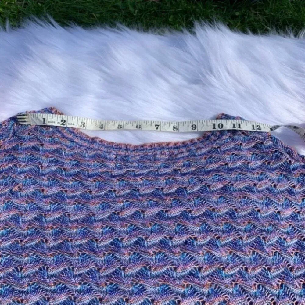 Streetwear Society Size Medium Knit Purple Top Short Sleeve Concert Loungewear - Image 5