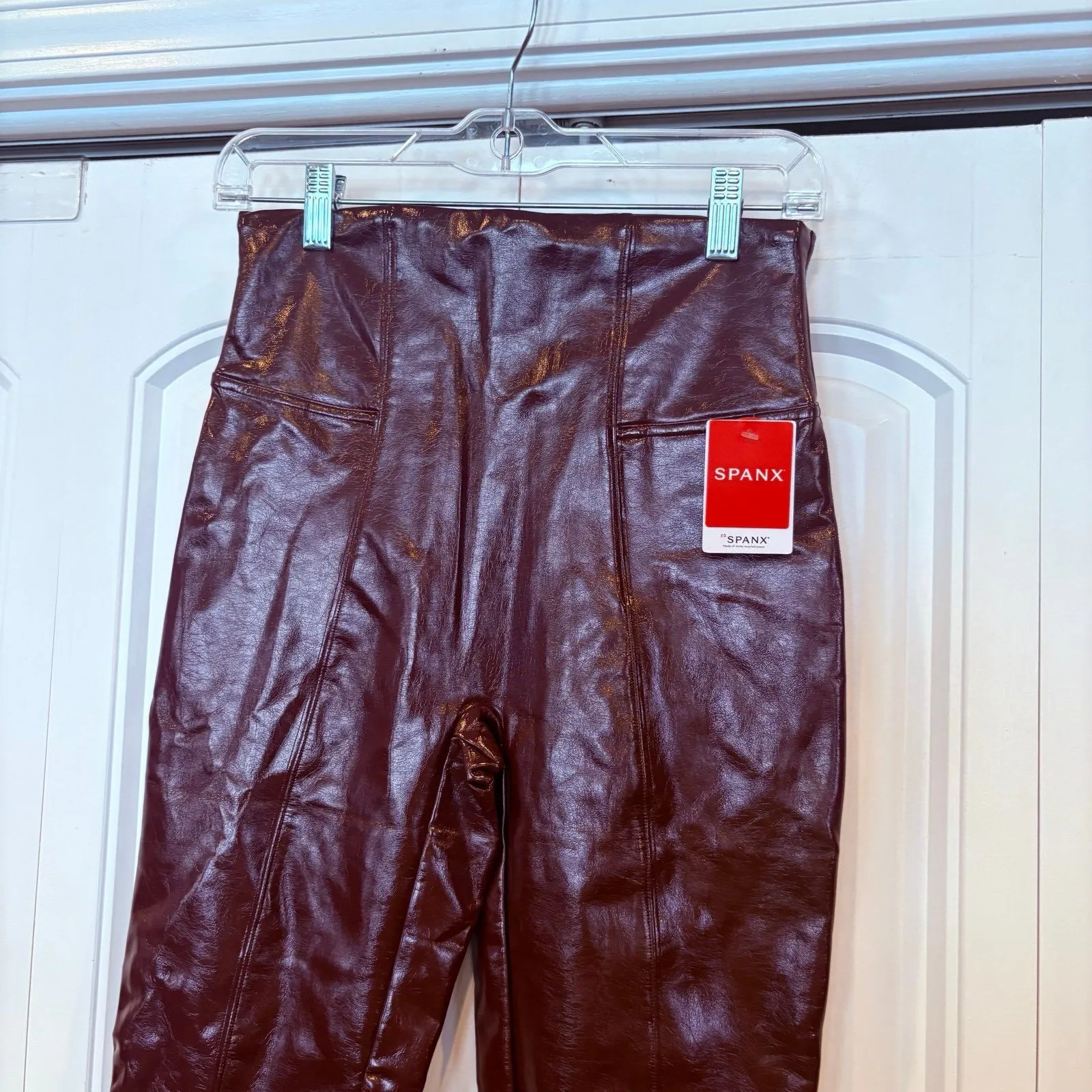 Spanx Ruby Faux Patent Leather Leggings Size Medium‎ - Image 3