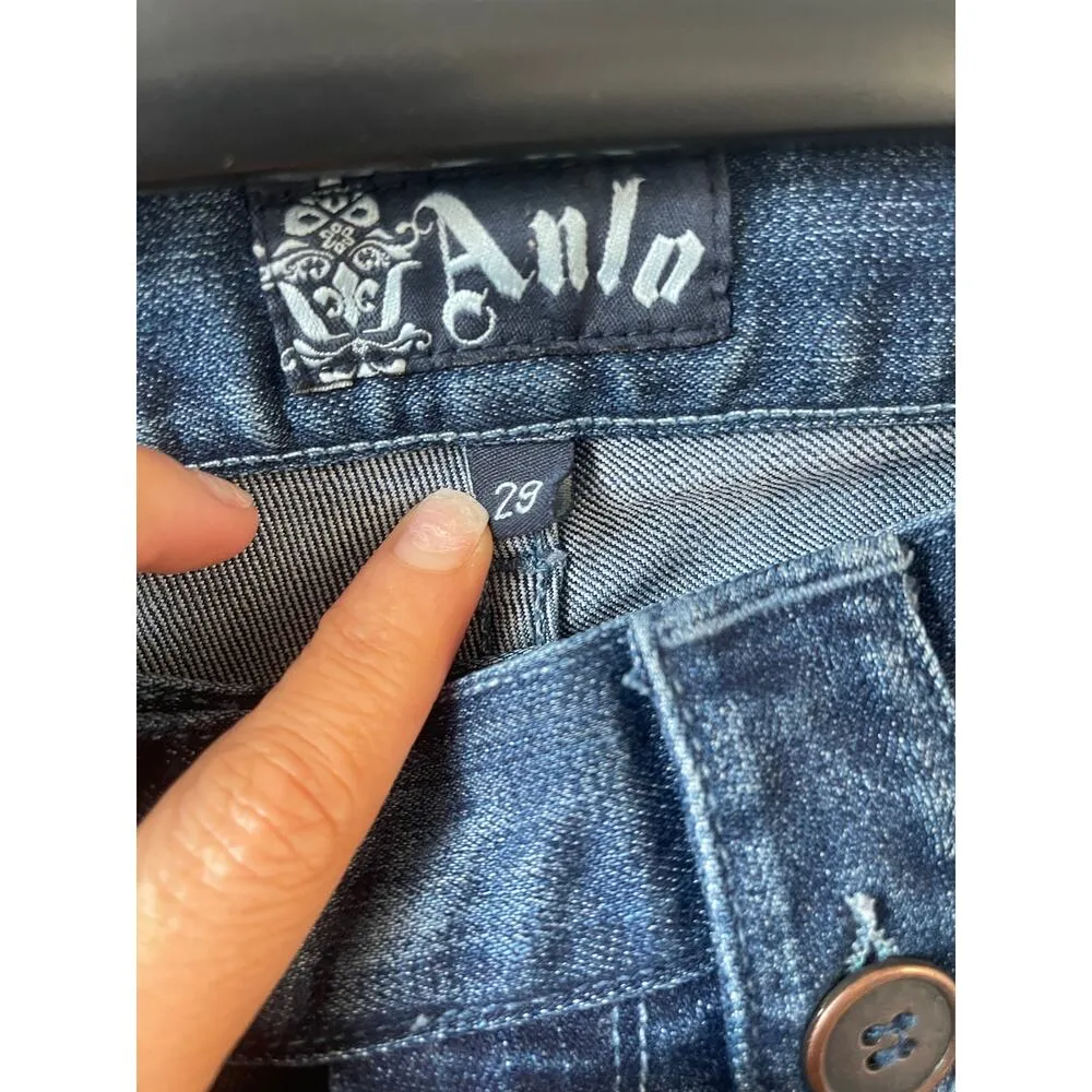 Anlo Wide Leg Dark Wash Mercer Denim Flare Jeans Blue Size 29 - Image 3