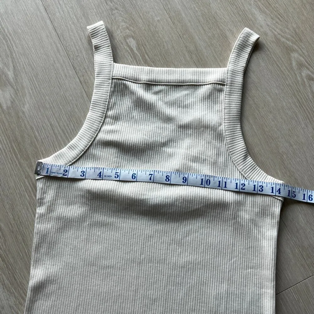 J Crew Vintage Rib Wide Strap Tank Top Womens Medium Natural - Image 6