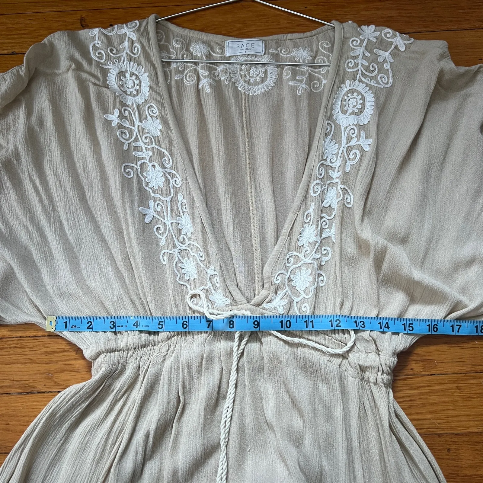 Sage the Label Mini Dress Size With Floral Embroidery. S - Image 7