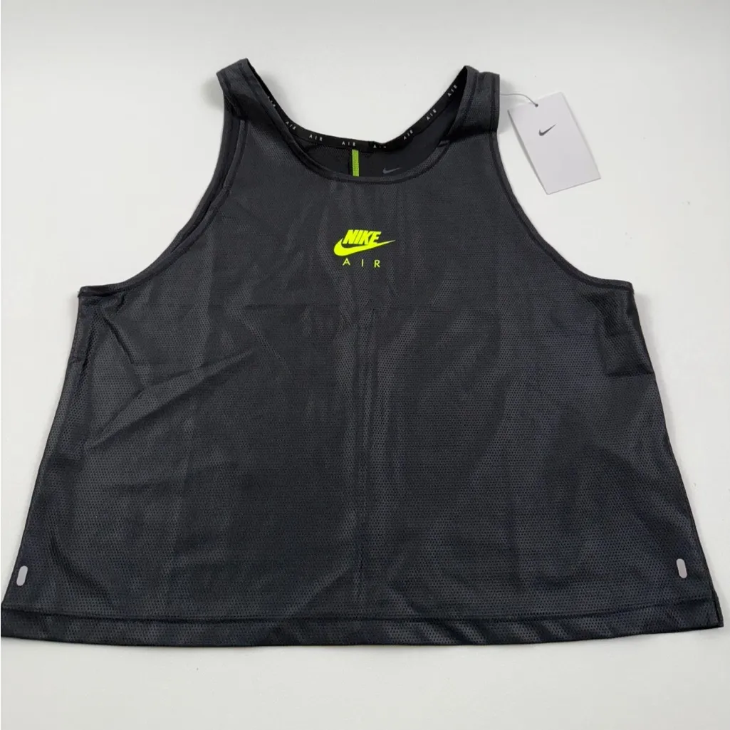 Nike Black and Yellow Crop Tank - Image 2