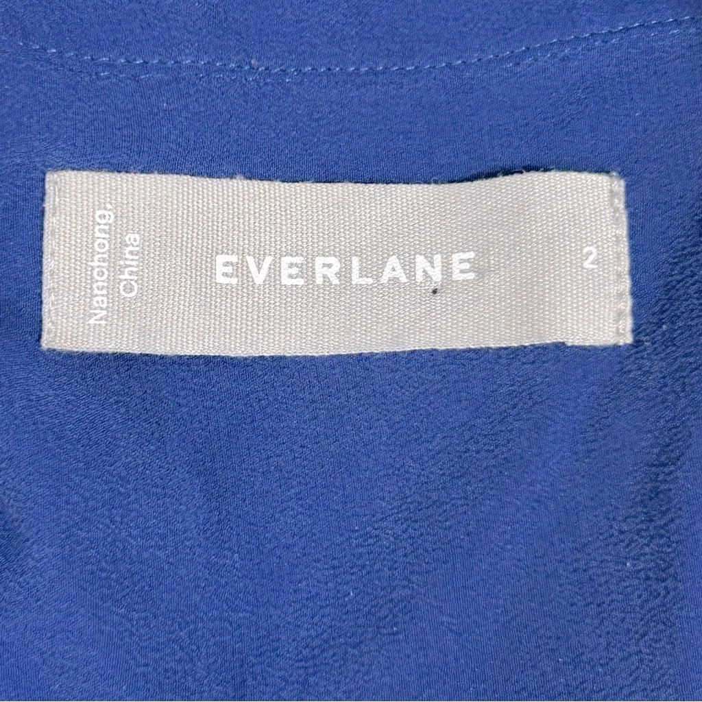 Everlane The Relaxed Silk Blue Shirt Size 2 - Image 7