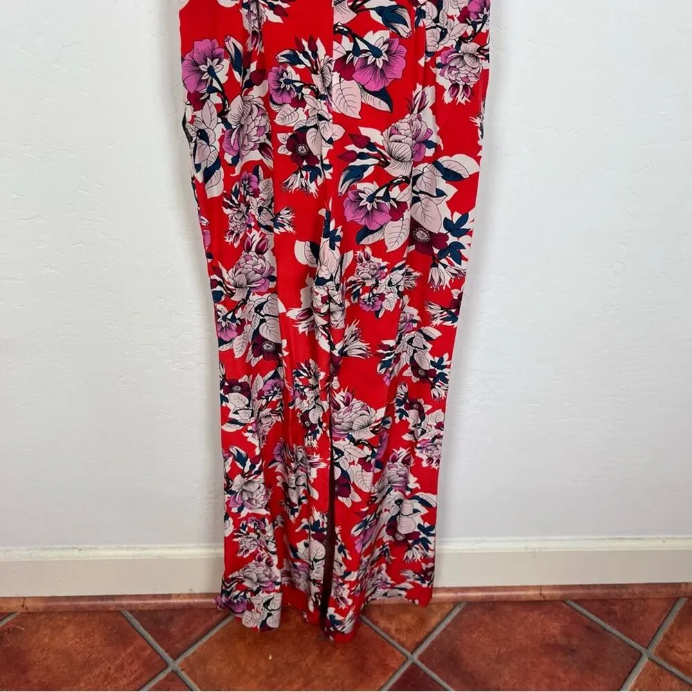 Yumi Kim Red Floral Silk Jumpsuit - Image 6
