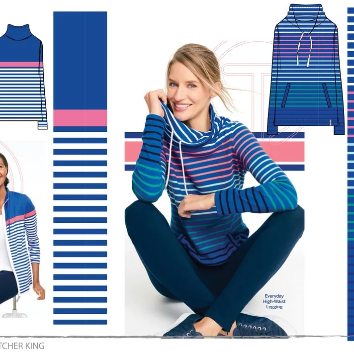 NWOT Talbots Sweatshirt Drawstring Cowl Neck Striped Long Sleeve Size M - Image 10