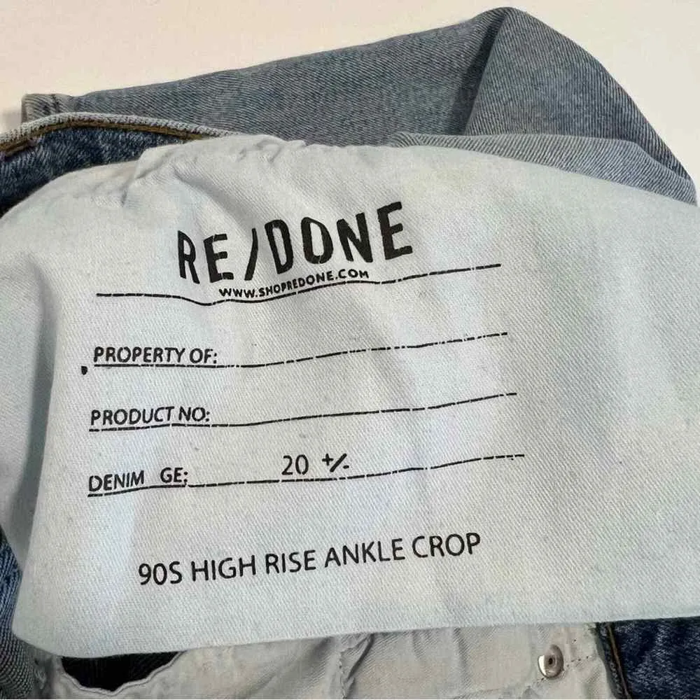 RE/DONE Sz 25 Womens Mid 90’s Comfort Stretch High Rise Ankle Jeans Button Fly - Image 13