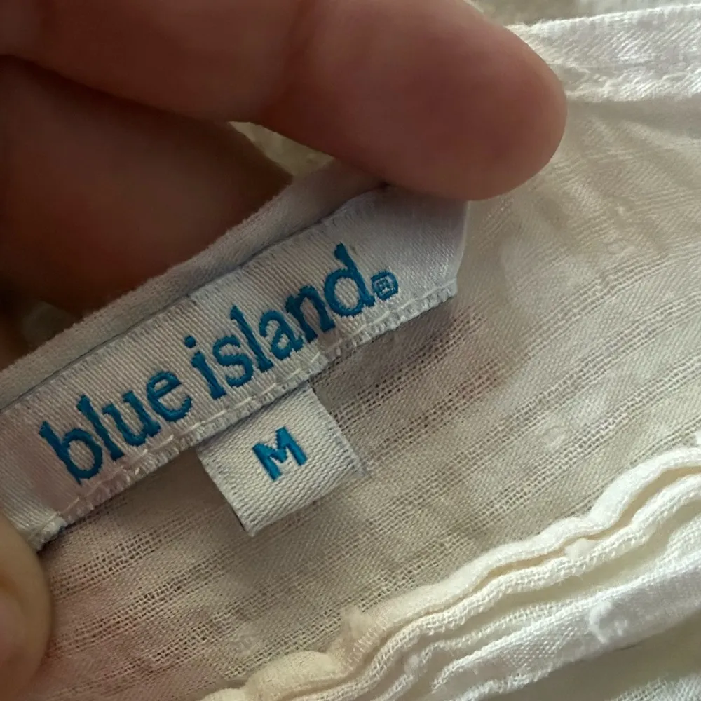 Blue Island White Ruffled Mini Sundress M - Image 11