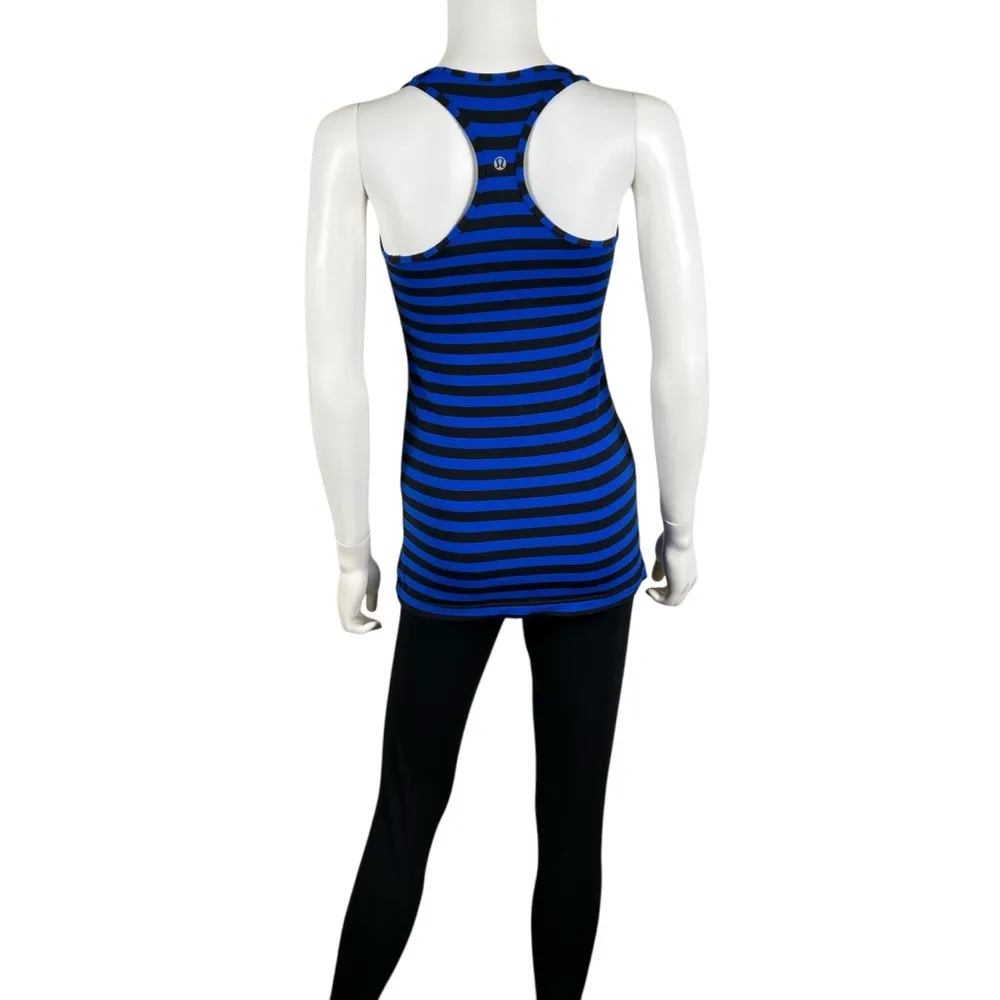 Lululemon Apex Stripe Baroque Cool Black Blue Striped Racerback Tank - Image 6