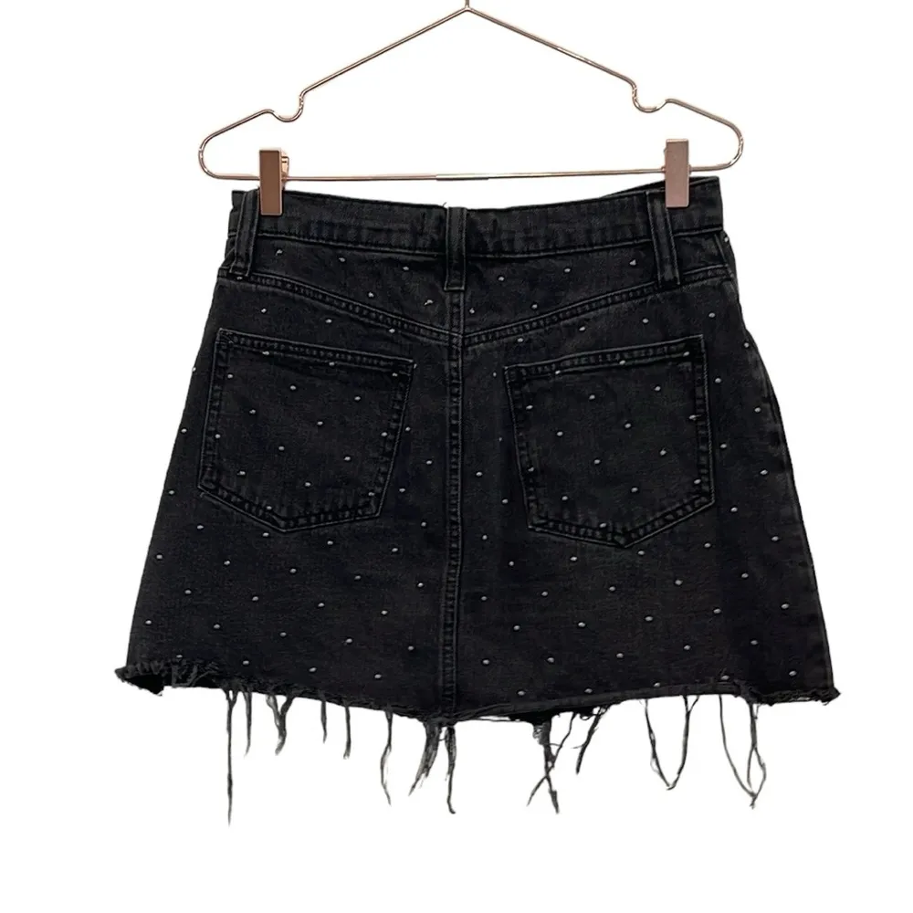 Madewell black denim bedazzled skirt. - Image 12