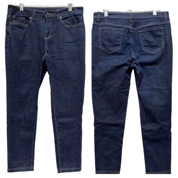 Brooks Brothers Supima Cotton Blend Dark Wash Skinny Jeans Size 10 - Image 2