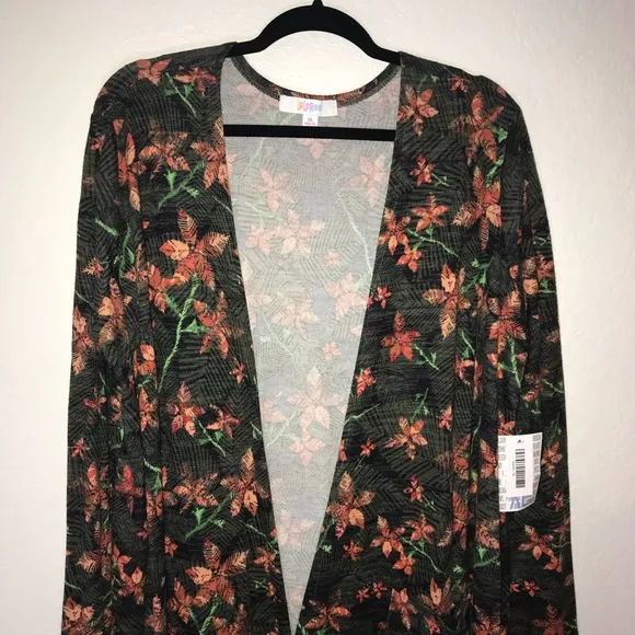 LuLaRoe Sweater Sarah Duster Cardigan Floral & Fauna Pattern Sz XL NWT - Image 2