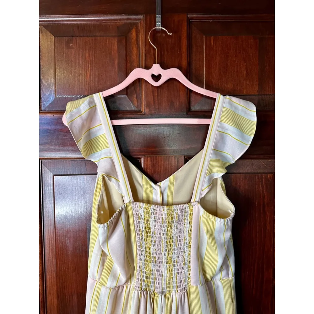Candie’s Juniors Medium Pink Yellow & Crème Striped Jumpsuit - Image 10