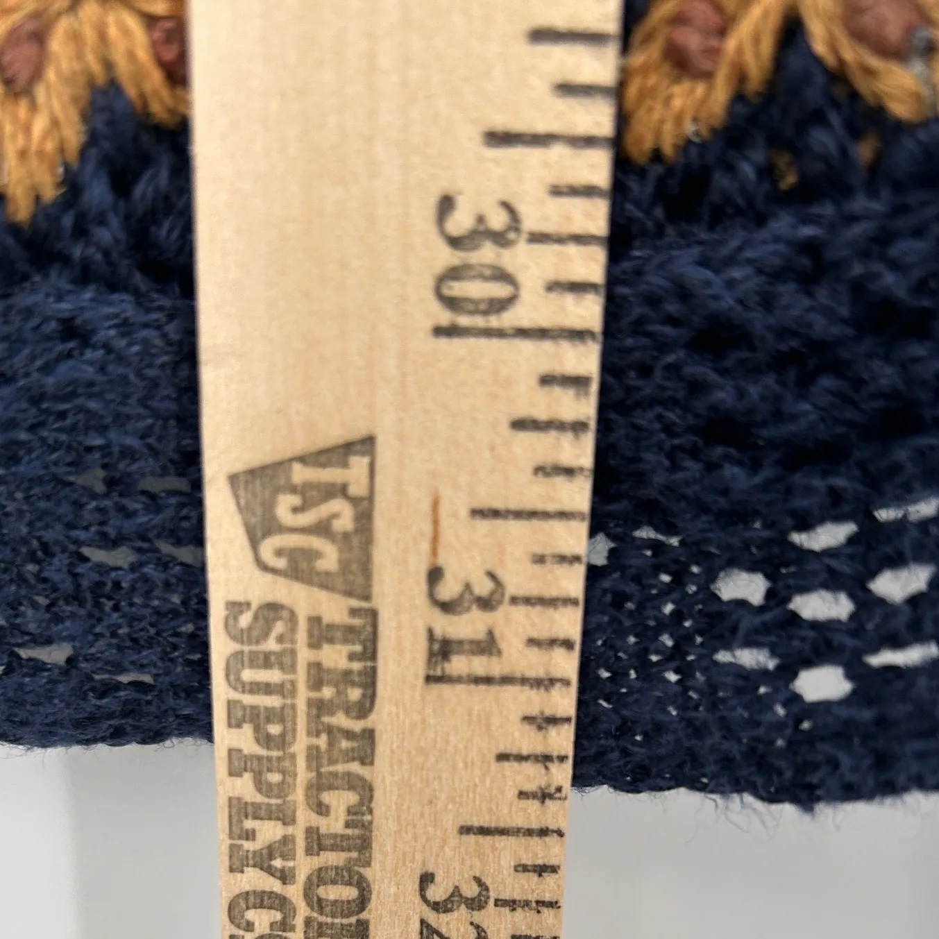 VTG JH Collectibles Navy Blue Linen Floral Embroidered Cardigan Sweater Medium - Image 6