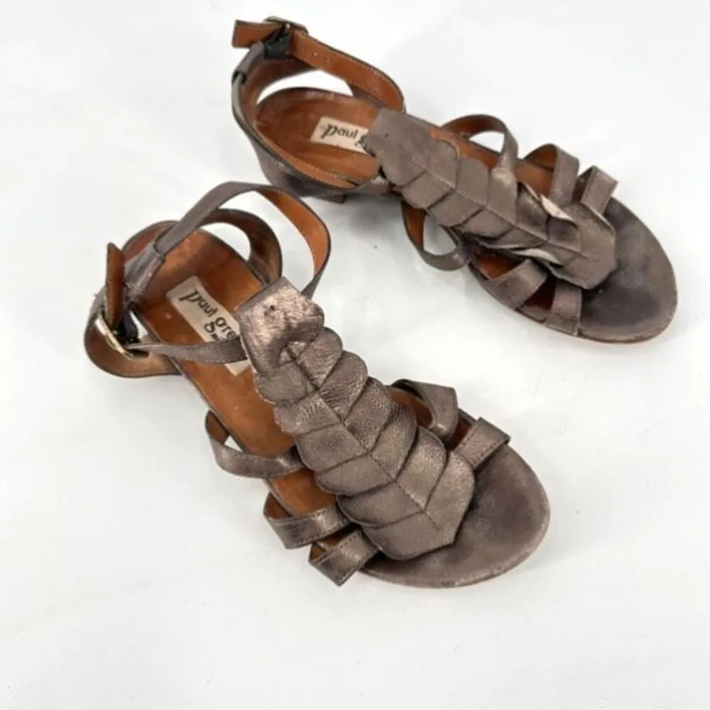 Paul Green Women’s Size 6 Metallic Strappy‎ Gladiator Style Leather Sandals - Image 3