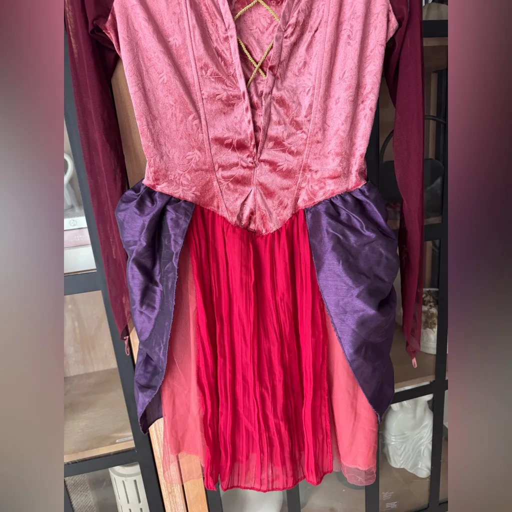 Hocus Pocus halloween costume dress Sarah Sanderson cosplay witch spirit disney Purple Size M - Image 6
