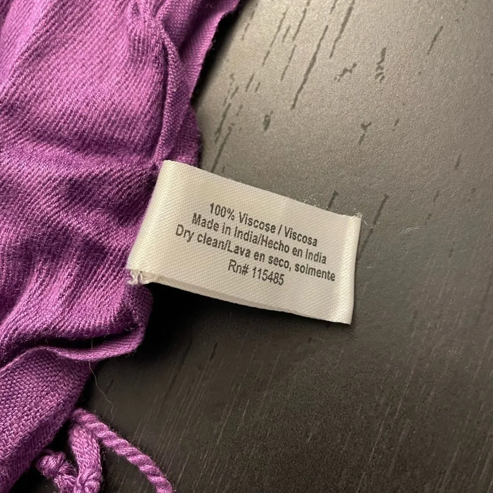 Orchid Fuchsia Fringe Scarf Pashmina Purple - Image 2