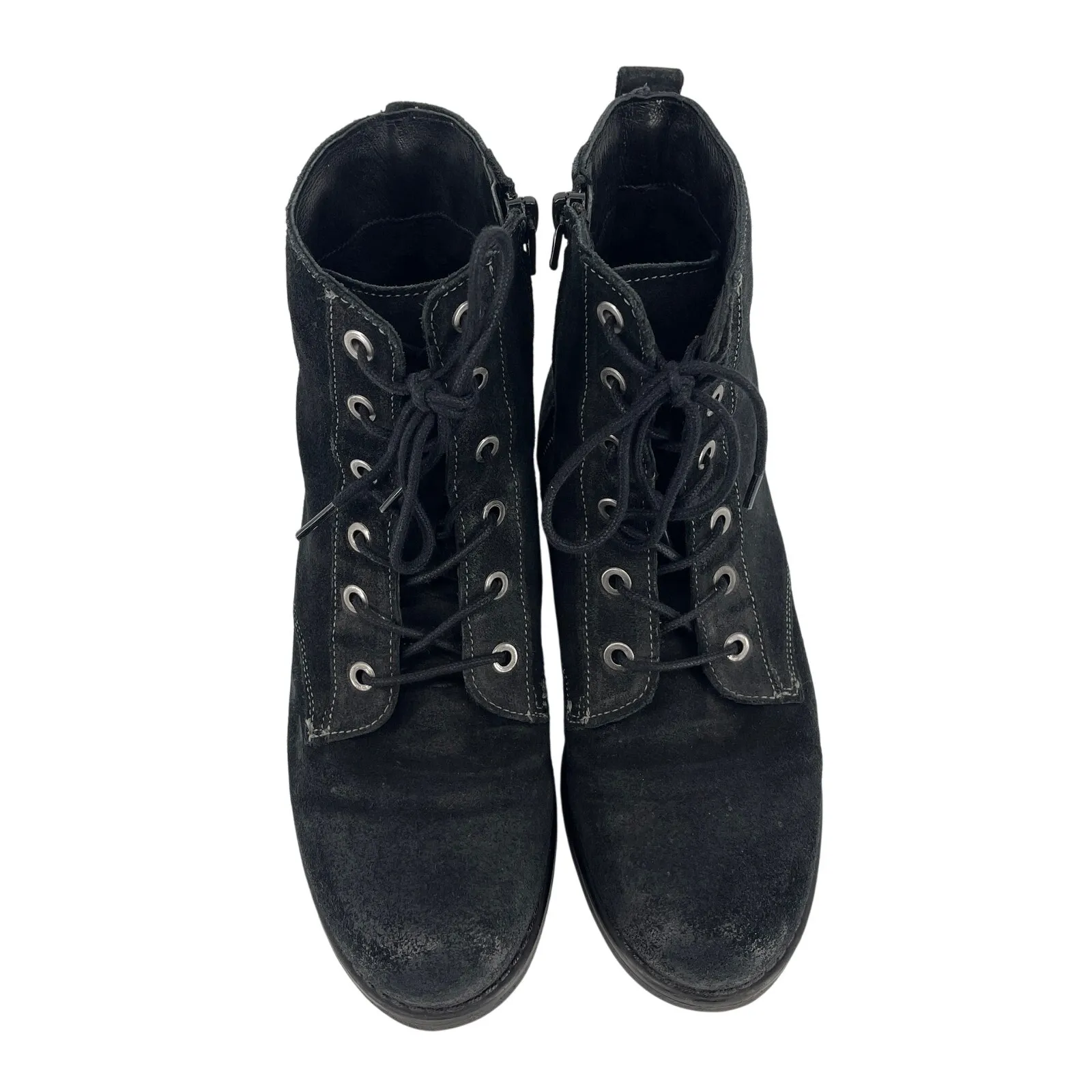 Taos Boot Camp Combat Boots Black Suede Grannycore EU 36 US 5 - Image 6