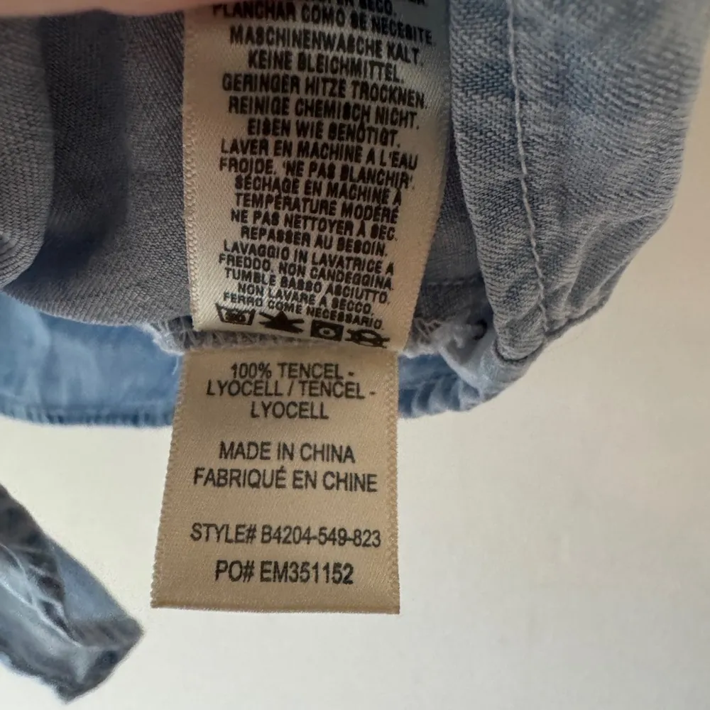 Anthropologie Cloth & Stone Tie-Front Chambray Button Down Top - Image 8