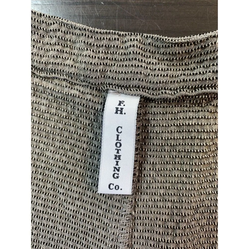 FH Clothing Co Pants Womens Medium Crop Trousers Lagenlook High Rise Flowy Event Brown - Image 4