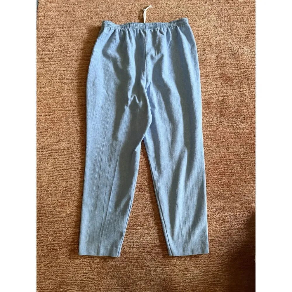 Blair chambray pull on pants light blue drawstring elastic waist pockets 16PT - Image 7