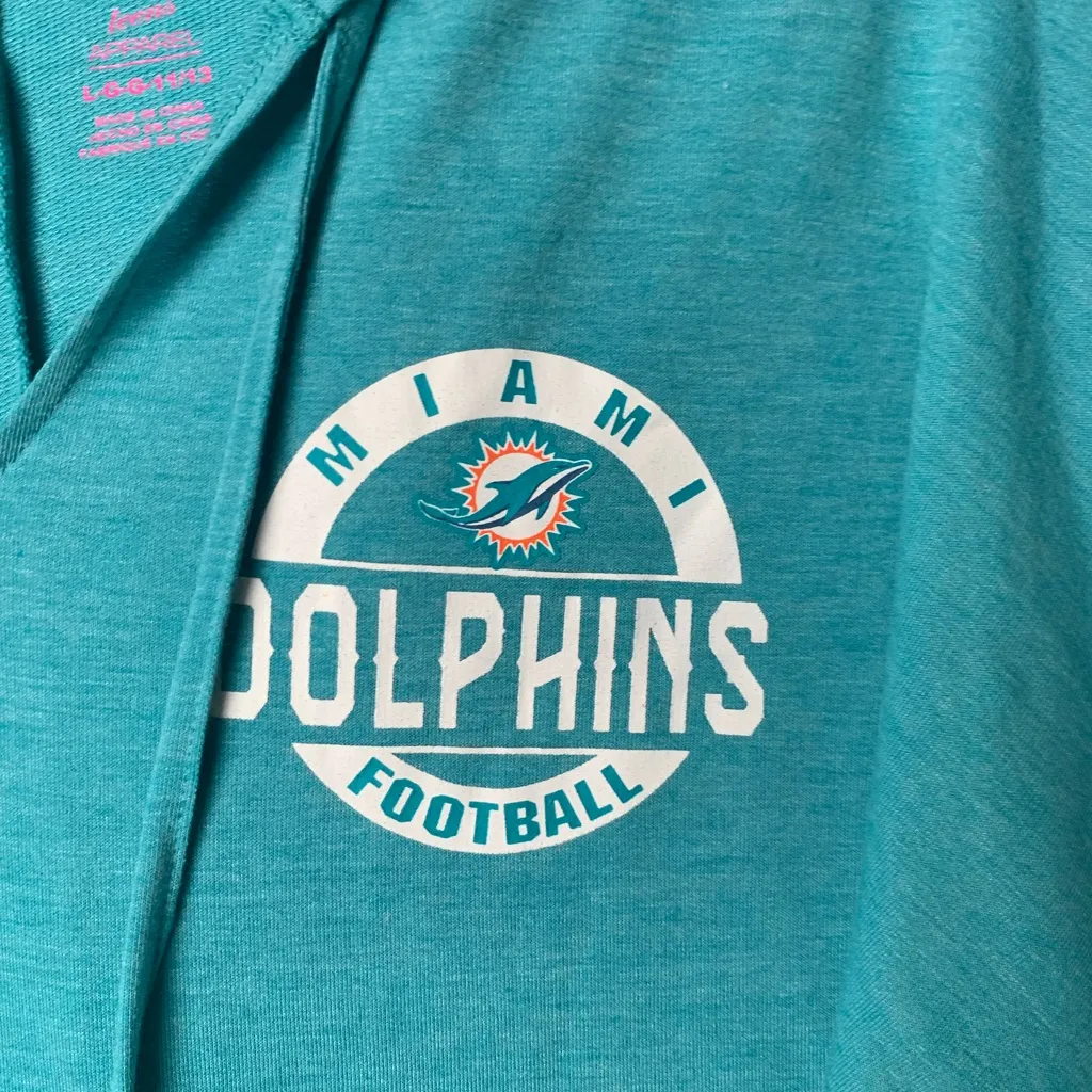 NFL Women Juniors Size Large Miami Dolphins Football Pullover Hoodie‎ NWT - Image 2