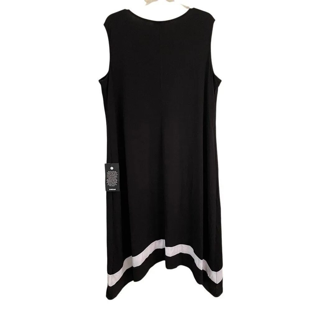 Avenue asymmetric maxi dress women’s 18/20 handkerchief black floral sleeveless - Image 4