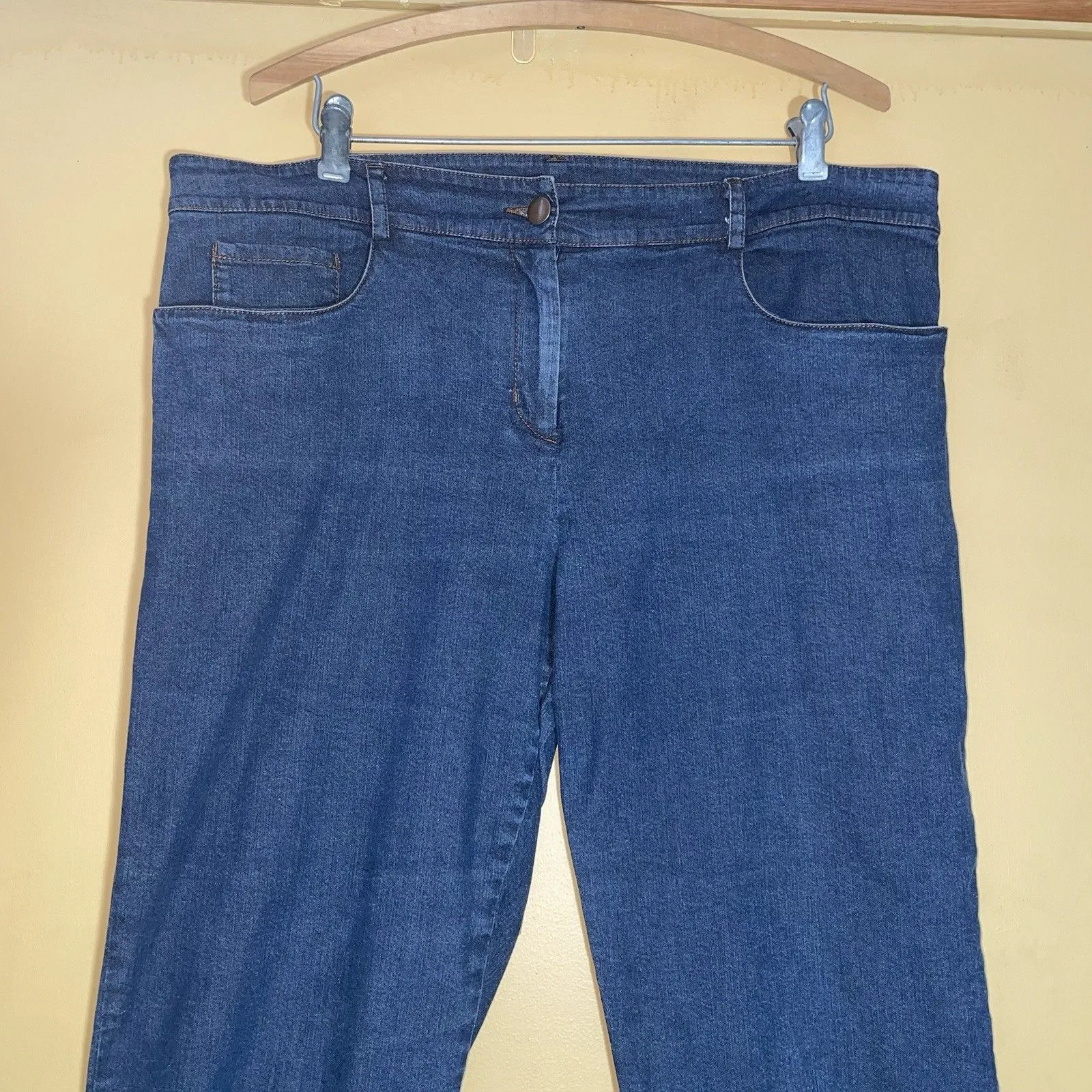Eileen Fisher Jeans Womens Large Blue Stretch Denim Straight Leg USA Vtg Y2K EF - Image 8