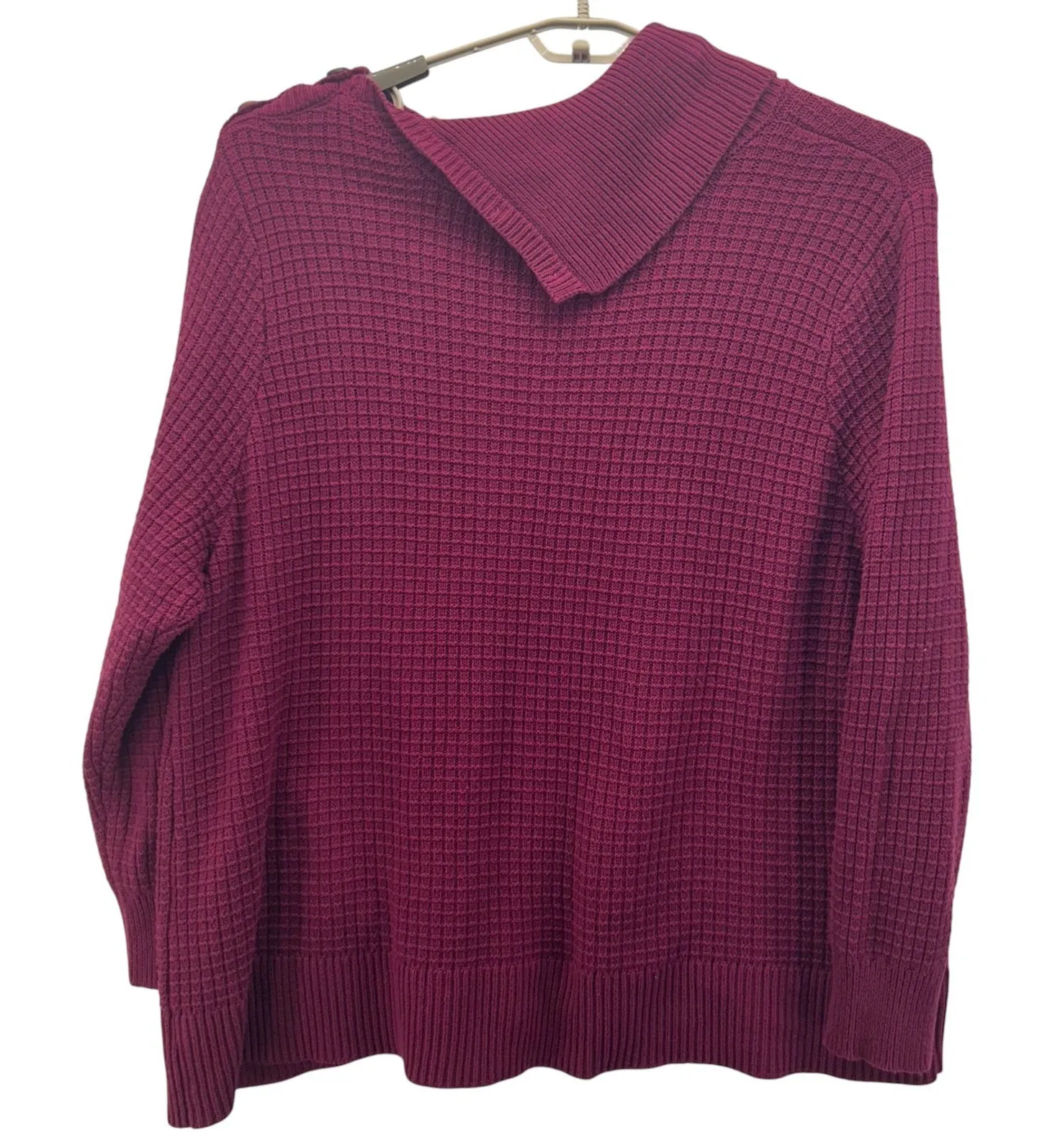 Woman Within Womans Sweater Size 3X Magenta Chunky Warm Comfy Cozy Fall Oversize - Image 1