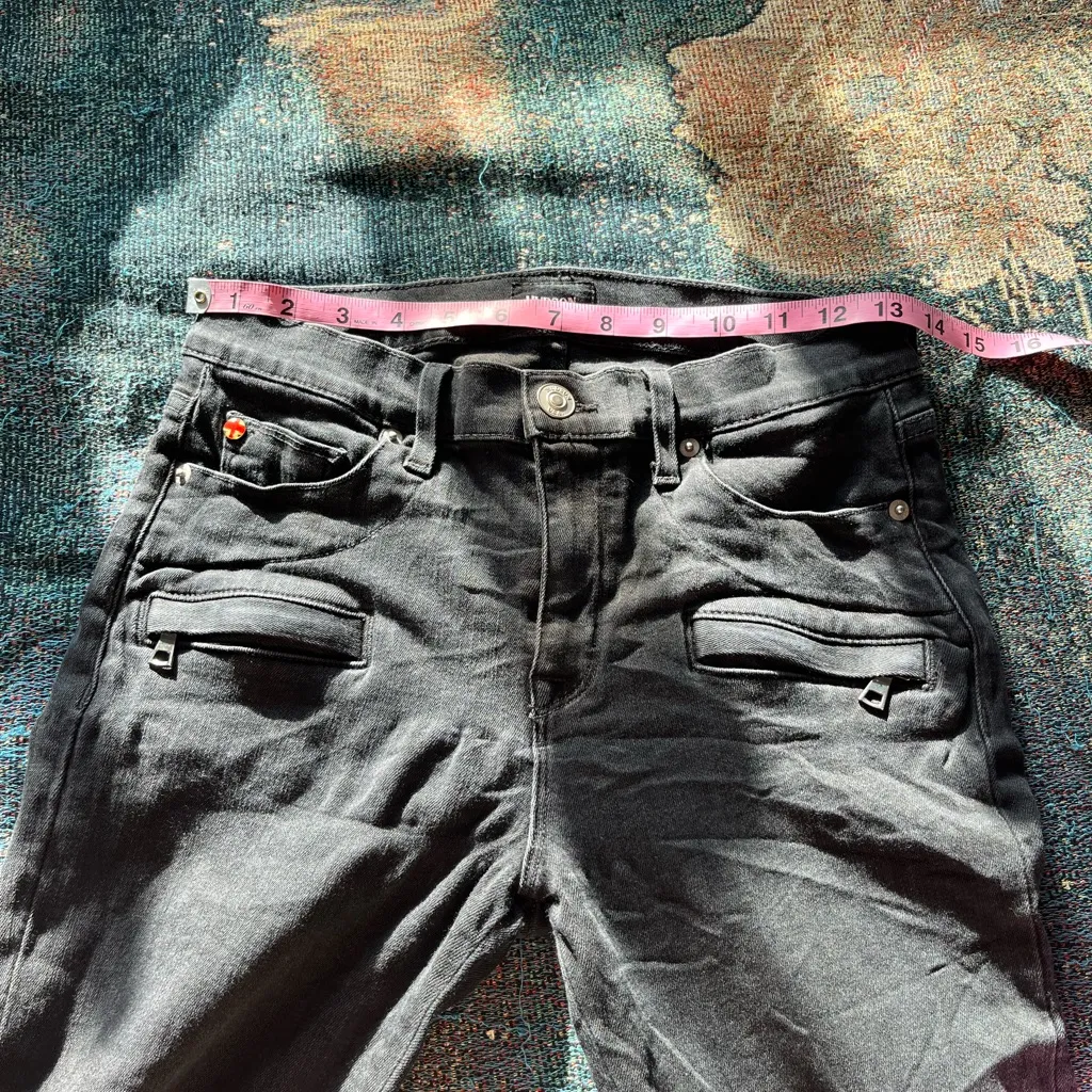 Hudson Roe Mid Rise Ankle Super Skinny Jeans Women’s 28 Dark Gray Stretch Denim - Image 13