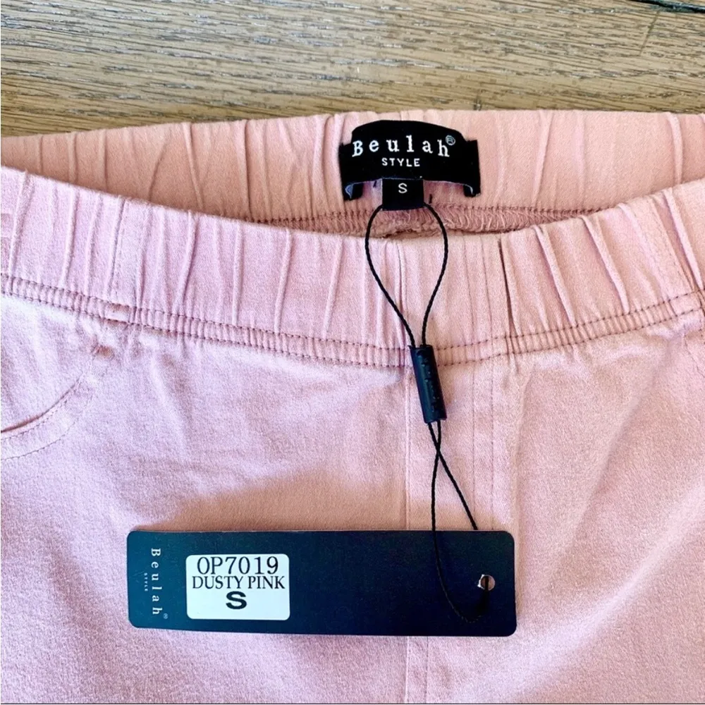 NWT Beulah Dusty Pink Moto Skinny Jeggings S - Image 6