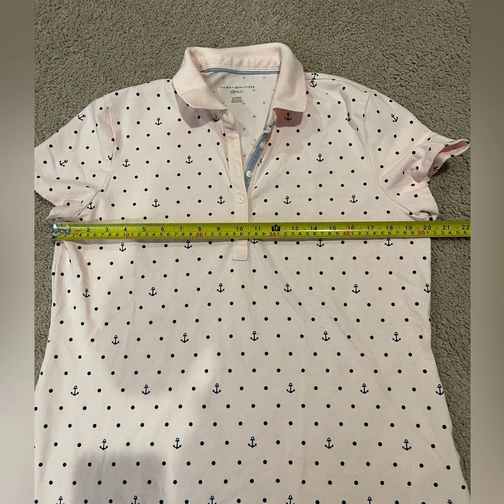 TOMMY HILFIGER Pink Anchor Print Button Down Collared Shirt - Image 3