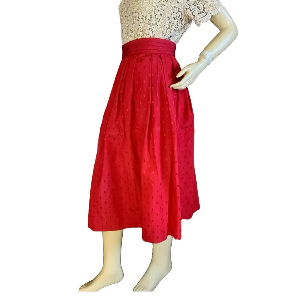 VINTAGE 1980'S DARYLE ALEXANDER RED PLEATED A - Image 3
