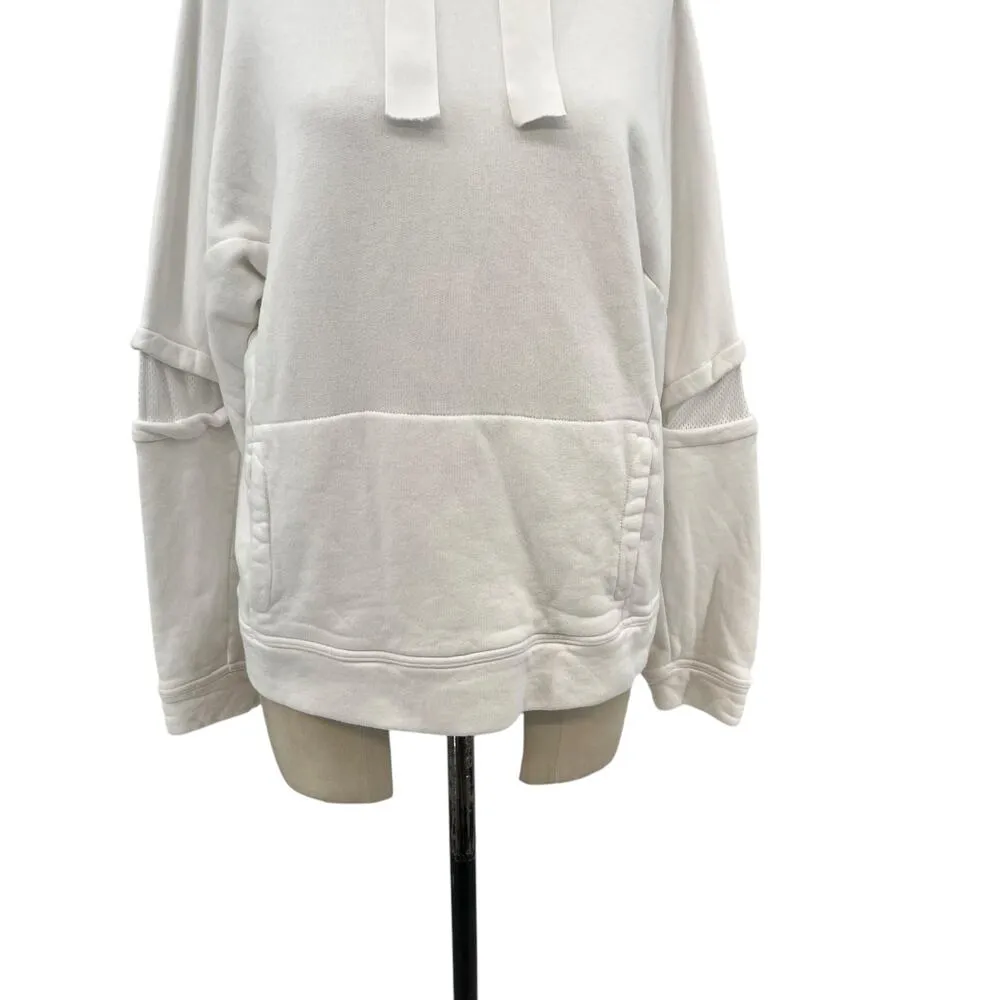 Alala Notch Hoodie Sweatshirt Long Mesh Sleeve Cotton Bamboo White Size XS - Image 5