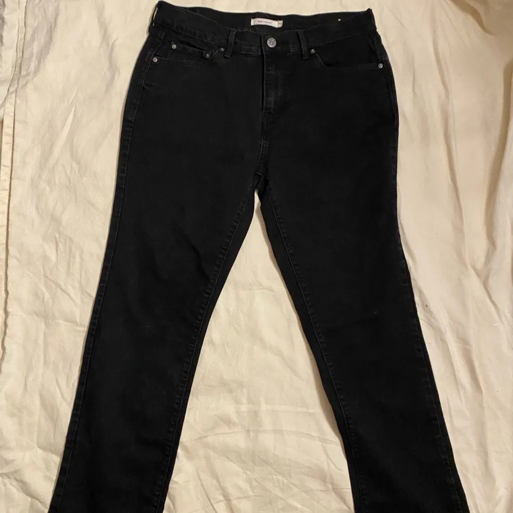 Levi's‎ 505 Straight Black Denim Mid Rise Full Length Skinny Jeans Size 30 EUC - Image 2