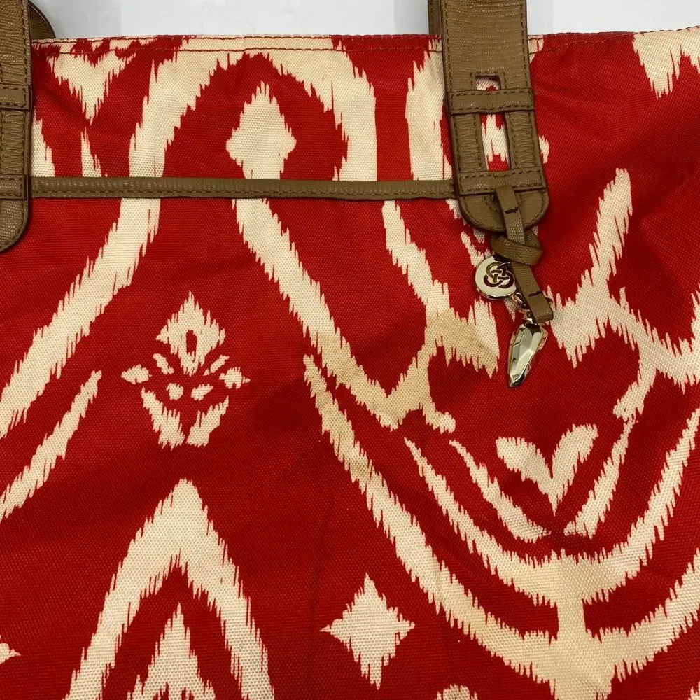 Stella & Dot Red Print Fabric Shoulder Bag - Image 3