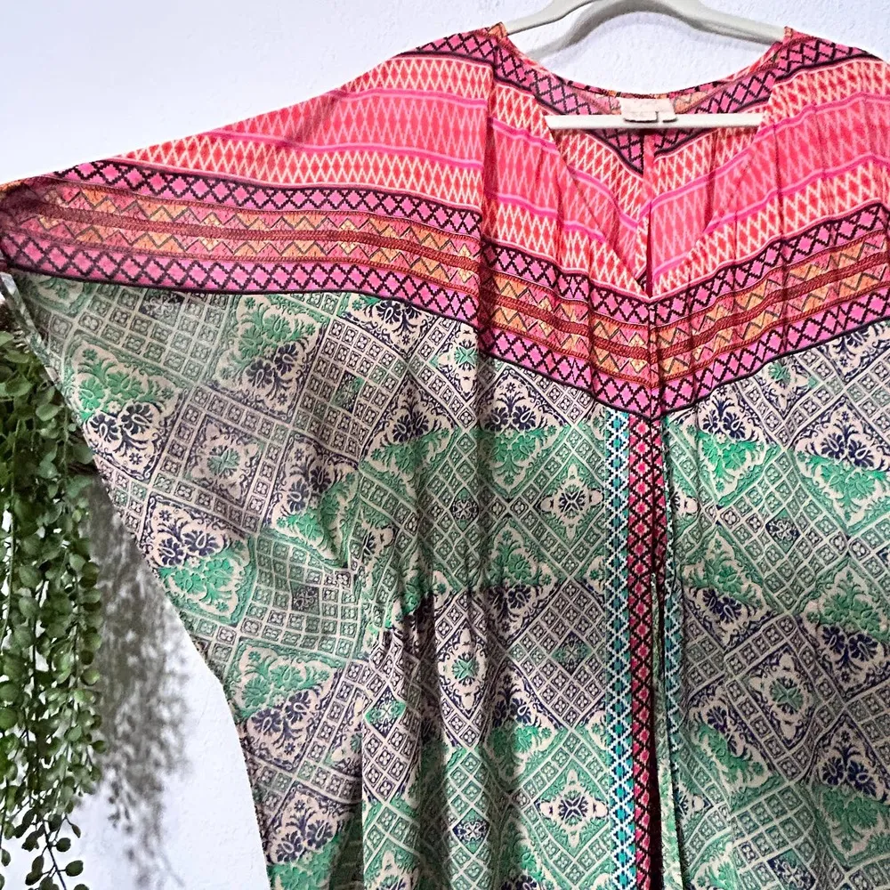 Anthropologie Vanessa Virginia Chama Kaftan Size Large Maxi Dress Sheer - Image 10