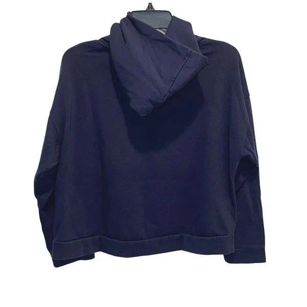 Jack Wills Navy Hoodie Cropped‎ Quarter Zip Women’s Size 10 - Image 3
