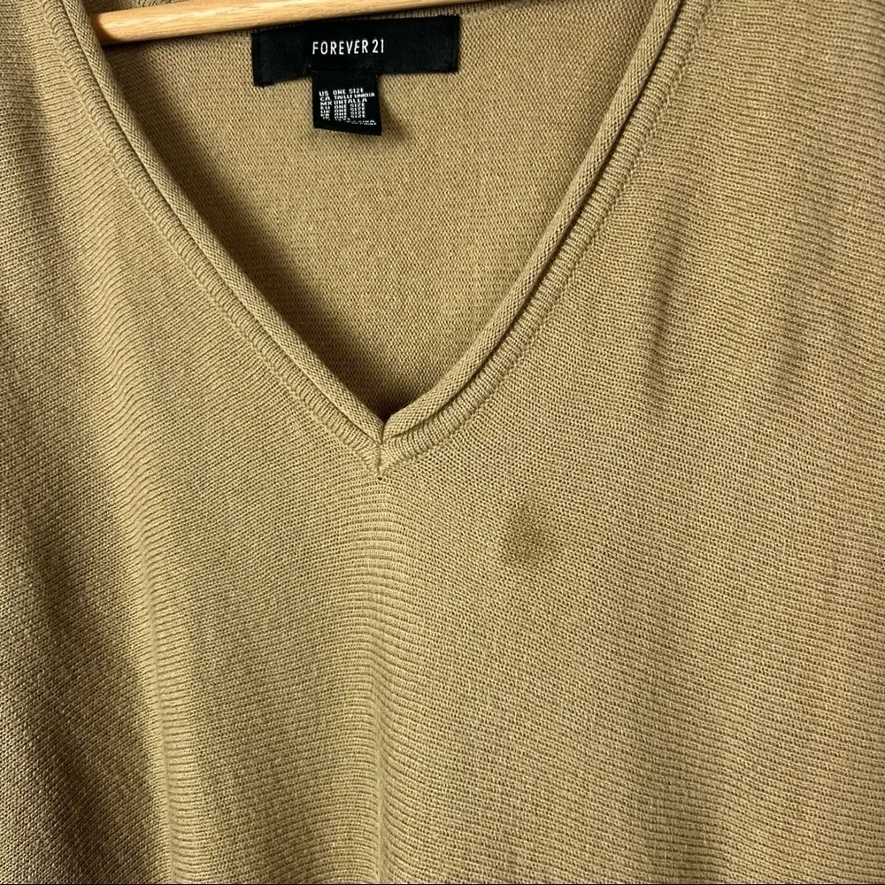 Forever 21 Brown & Black Stripe Tassel Bottom Poncho Sweater OS - Image 3