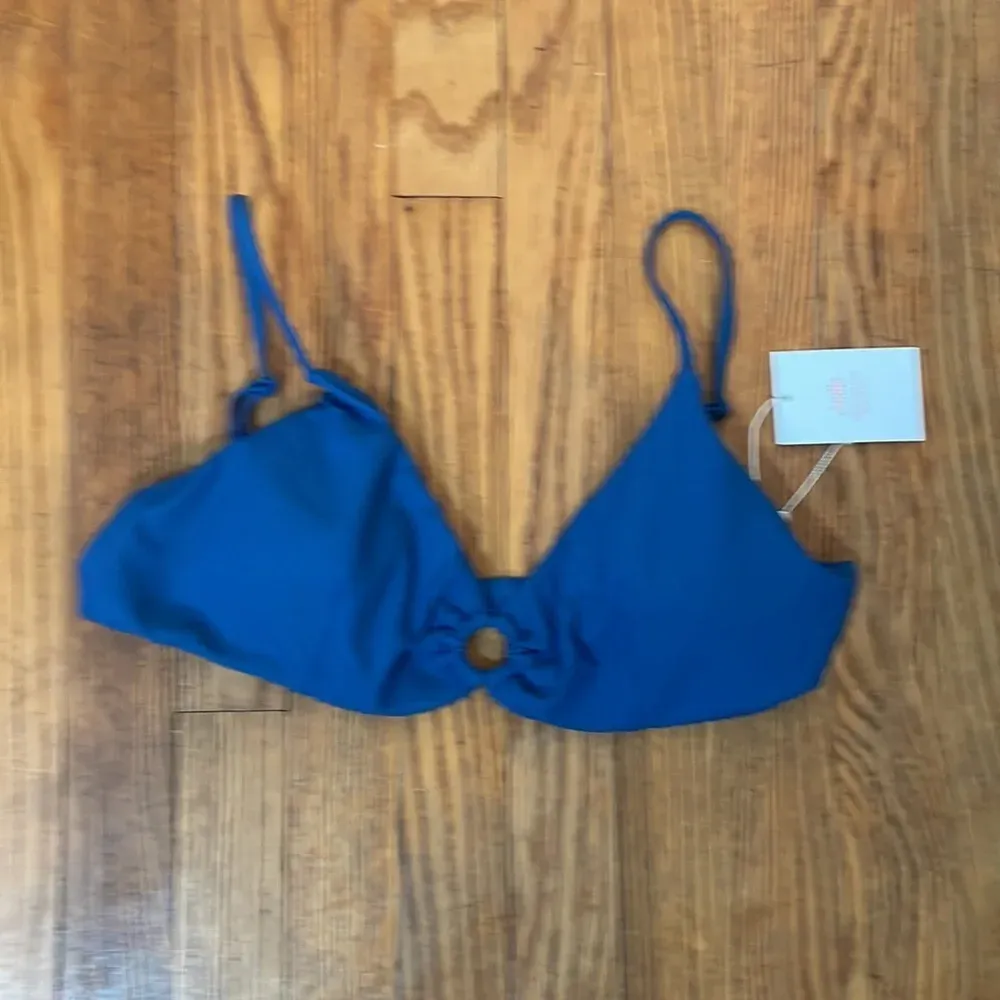 Andie The Bonita Bikini Top Rib Swimsuit  Bijou‎ Blue size L NWT - Image 3
