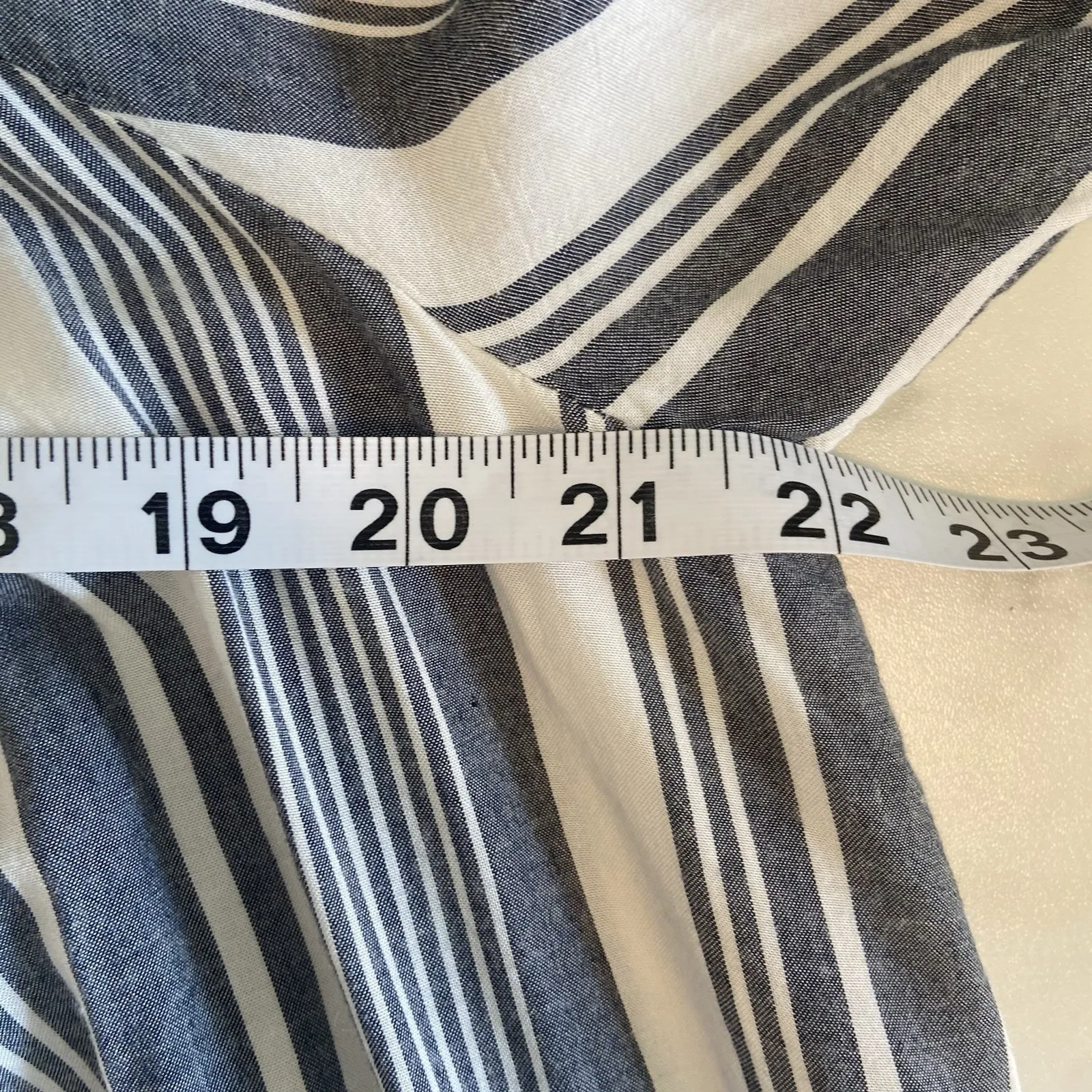 Surf Gypsy Blue White Stripe Off Shoulder Dress Sz M Nautical Boho Beach Resort - Image 9