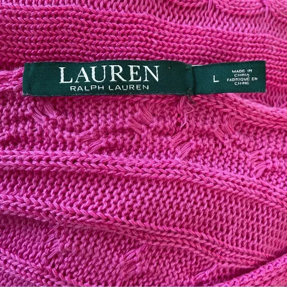 Lauren Ralph Lauren Cable Knit Pullover Size Large Lightweight‎ - Image 5