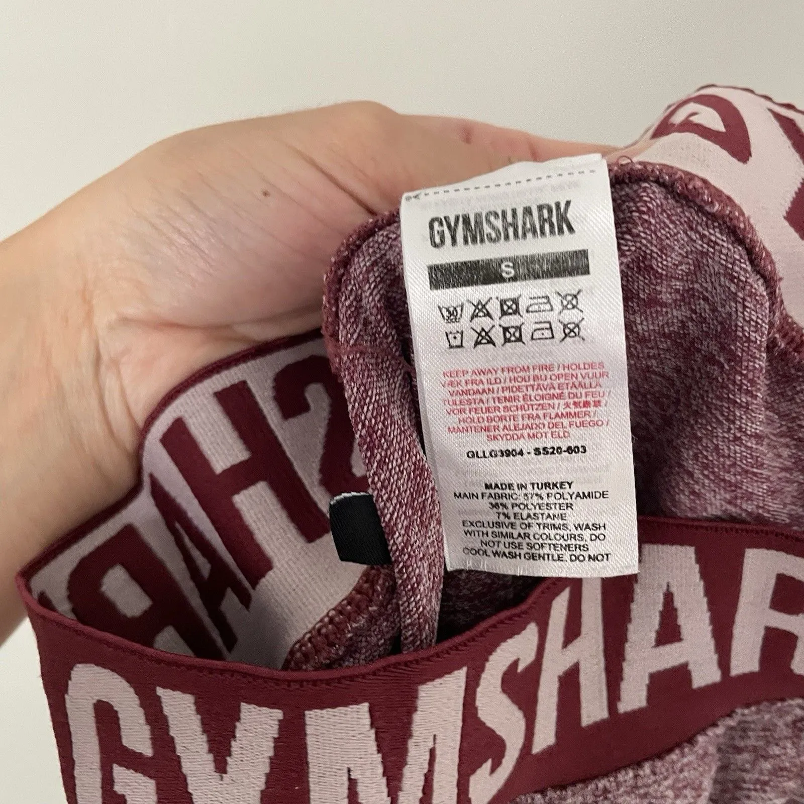 Gymshark Size S Mid Rise Flex Leggings Logo Spell Out 23" Inseam Cropped Workout - Image 5