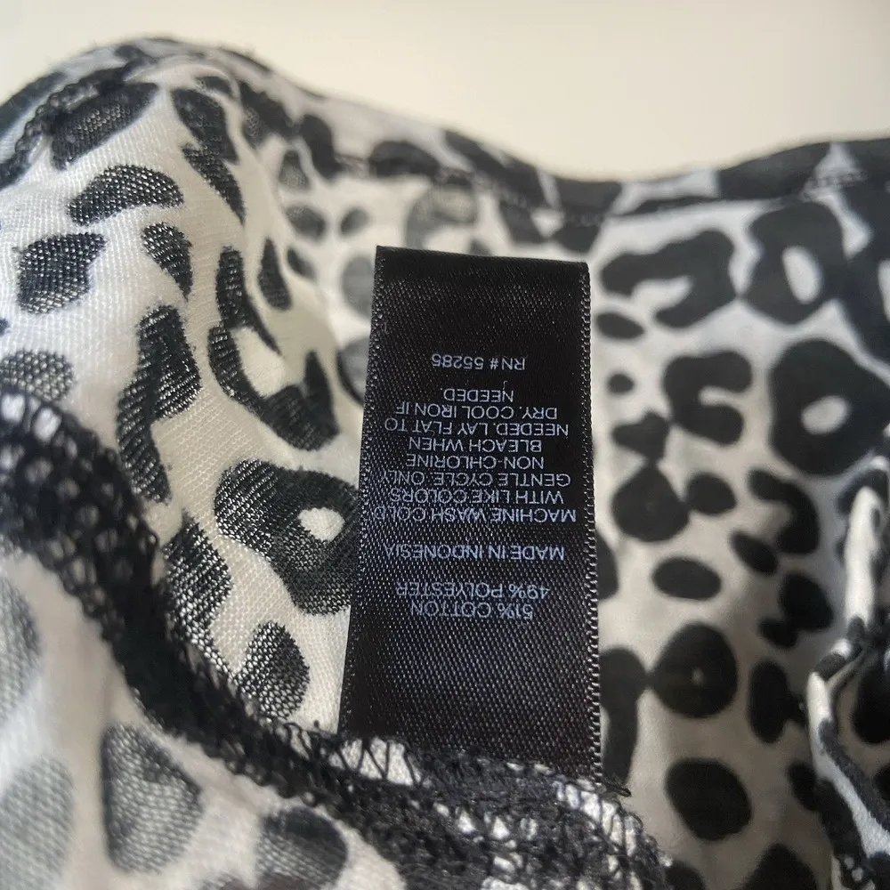 Express Womens Sheer Medium Cheetah Print Long Sleeve Y2K Top Mobwife Old‎ Money - Image 5