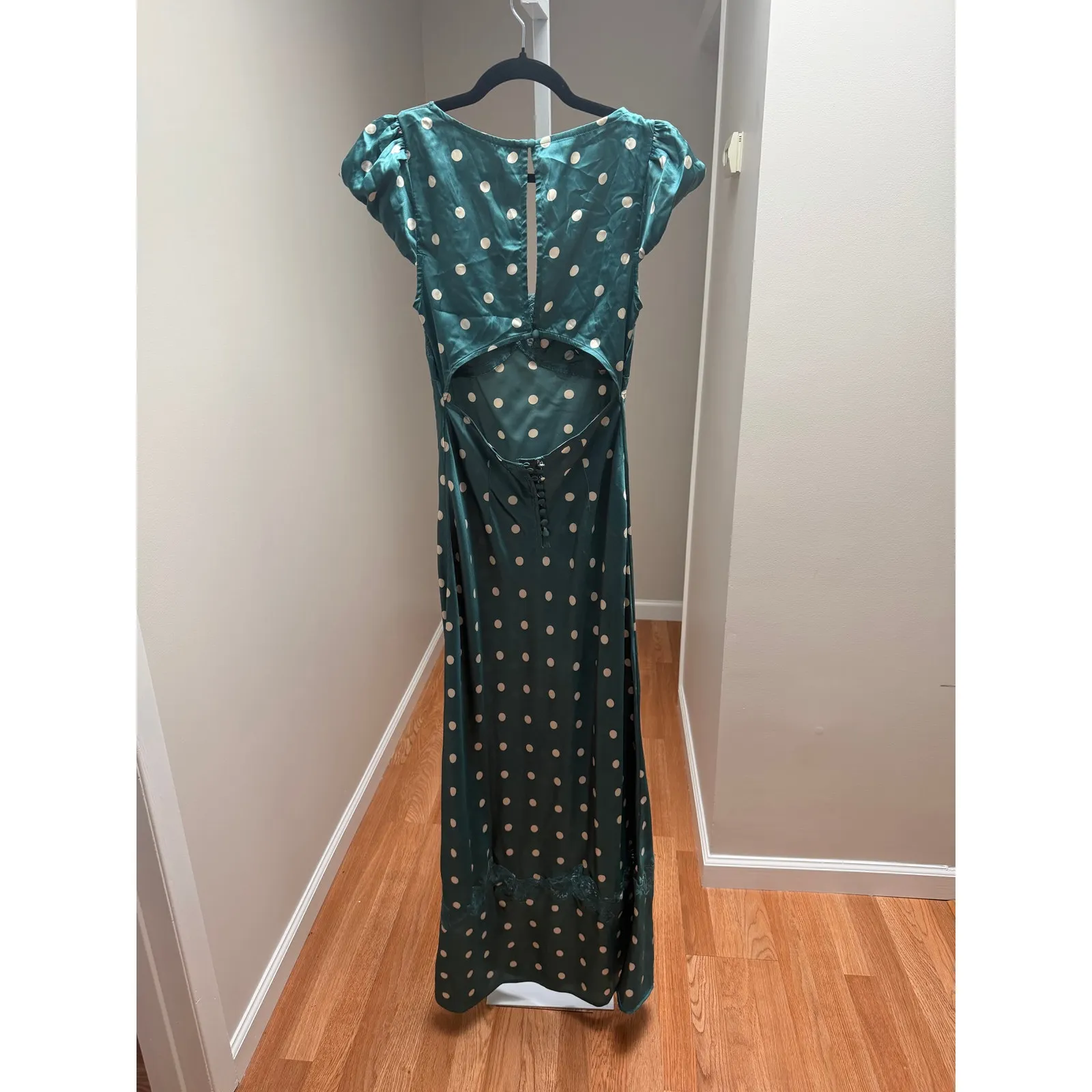 Free People Butterly Babe Polka Dot Maxi Slip Dress Small NWD - Image 6