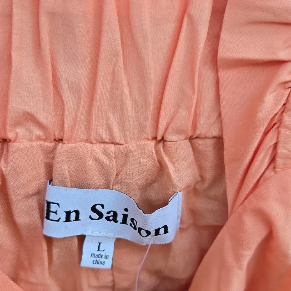 En Saison Peach Ruffle Midi Dress Orange Size L - Image 2