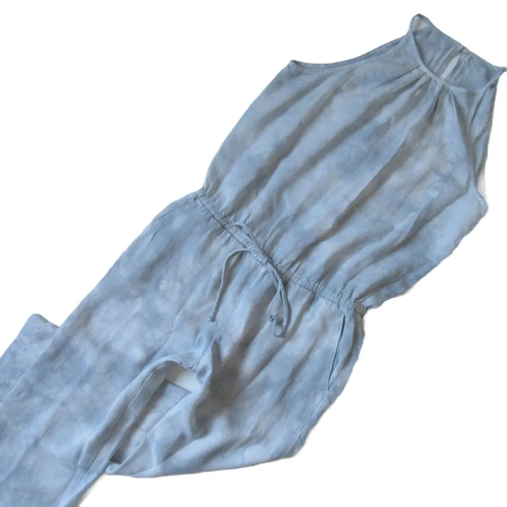 NWoT Anthropologie Cloth & Stone Ice Blue Tie Dye Sleeveless Cropped Jumpsuit M - Image 2