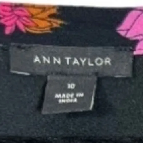 Ann Taylor Autumn Floral Chiffon Long Sleeve Fit &‎ Flare Dress Size 10 Feminine - Image 2